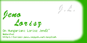 jeno lorisz business card